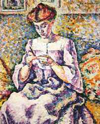 Woman Crocheting